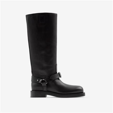 burberry key strap|Leather Saddle High Boots in Black .